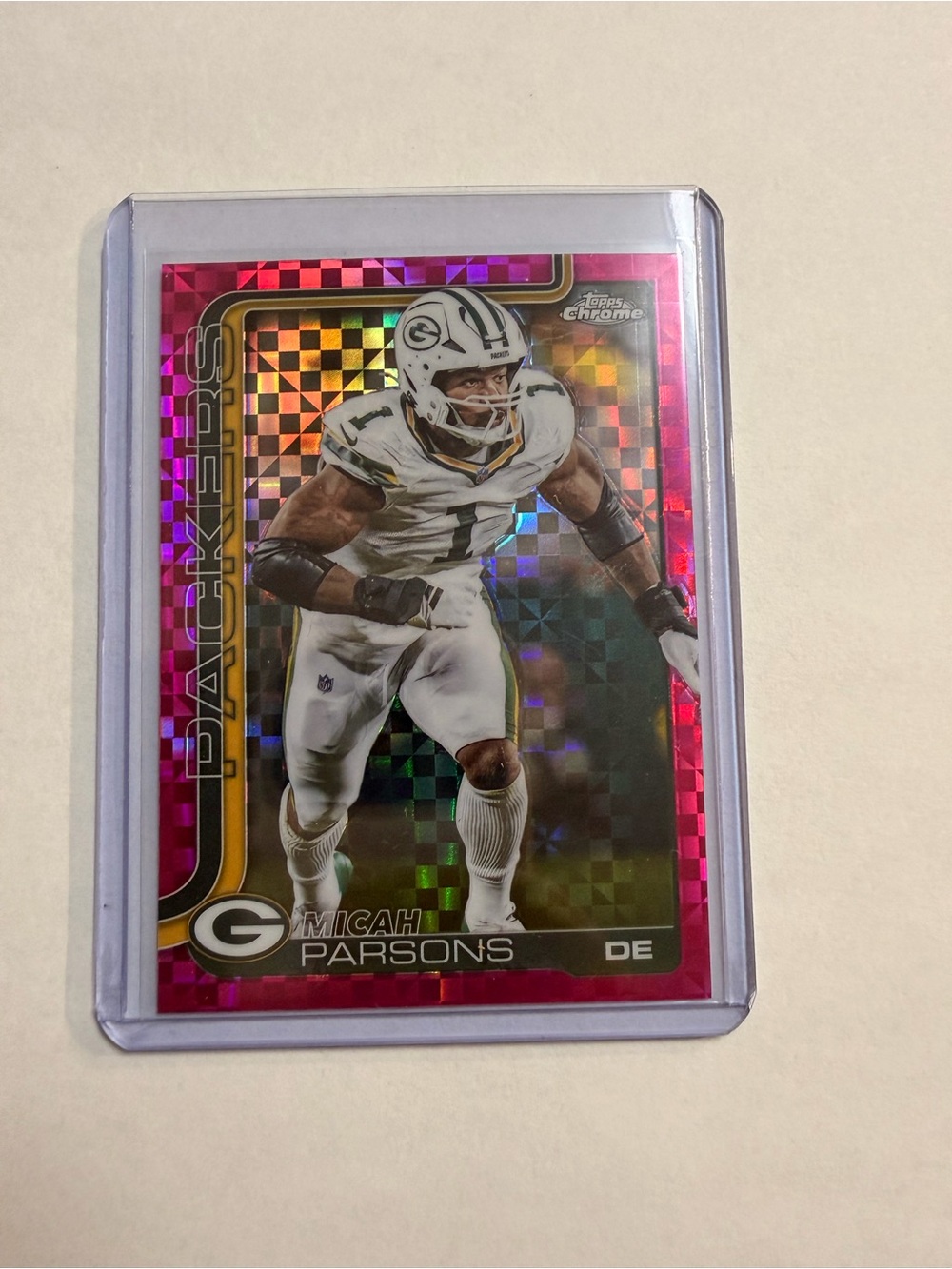 🔥Topps Chrome Micah Parsons Pink Football Trading Card - Green Bay Packers